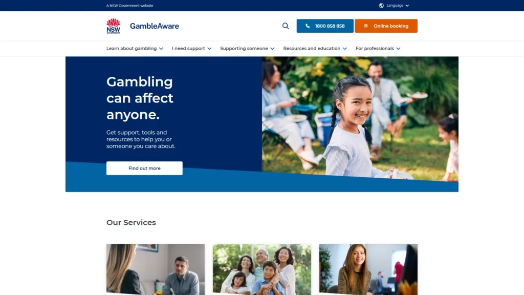 Gamble Aware website