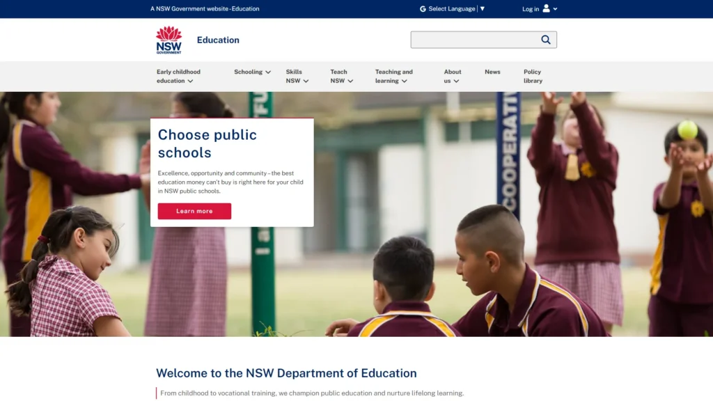 NSW Education website